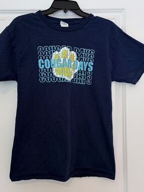 CCU Colorado Christian University Cougar Navy Blue Tee Size M